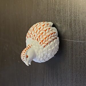 Rare White Blue Porcelain Quail Partridge Bird Figurine